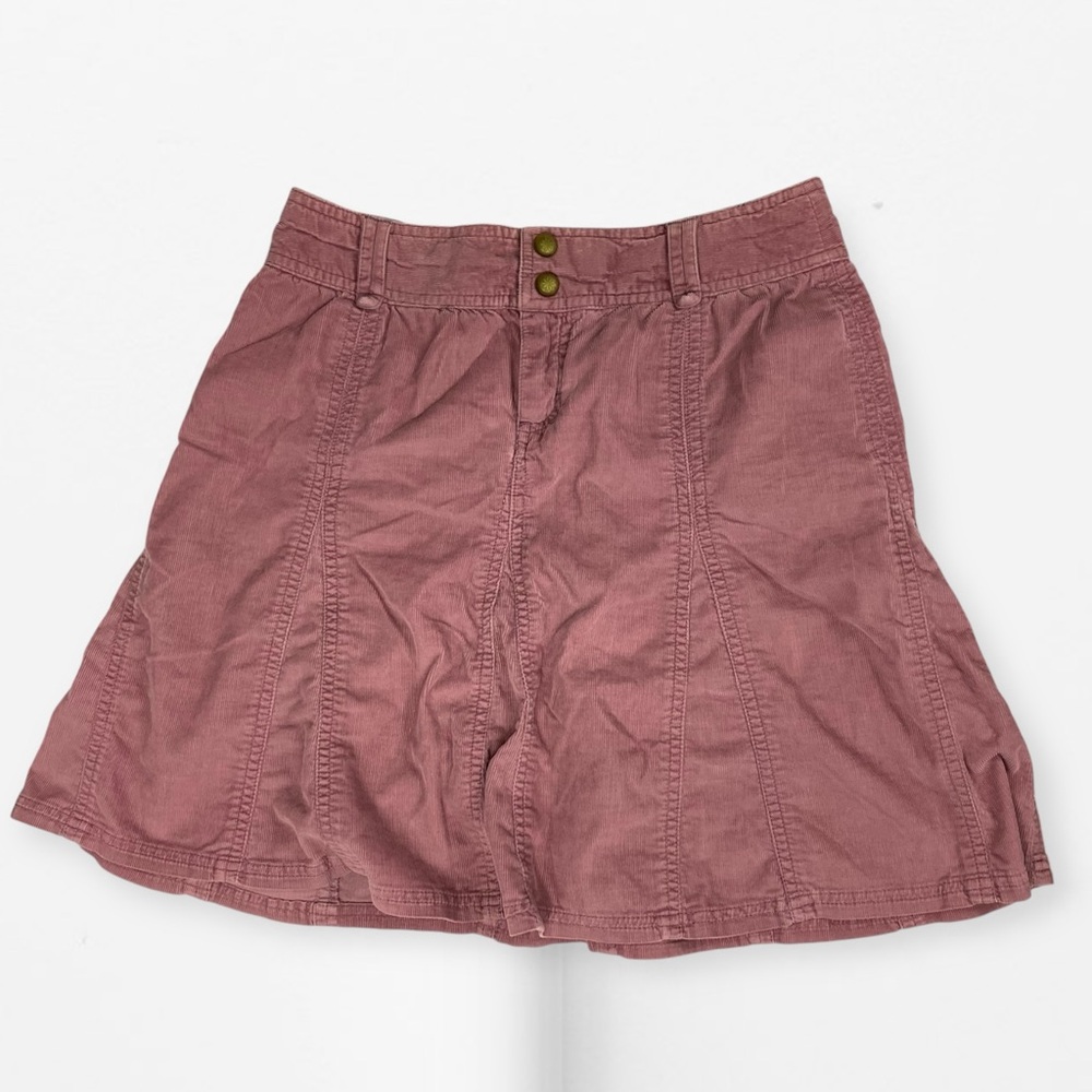 Athleta Mauve Pink Corduroy A-line flowy skirt 2